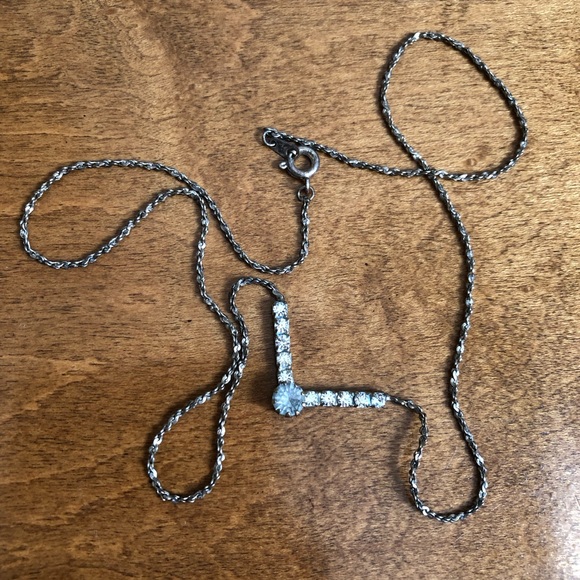 EUC VTG Elegant Tasteful Faux Diamond / Rhinestone Lavalier Necklace - Picture 14 of 16